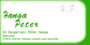 hanga peter business card
